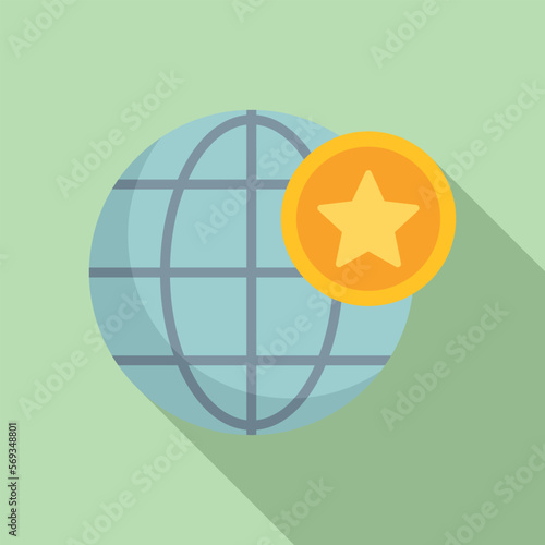 Global brand ambassador icon flat vector. Social media. Gift review