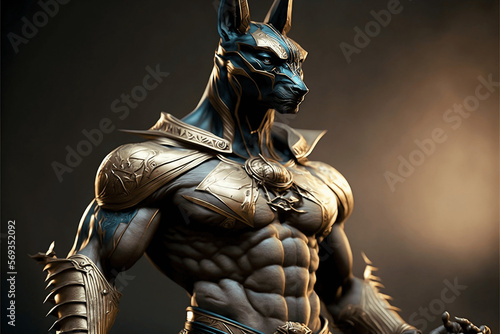 Muscular Body with Anubis Head