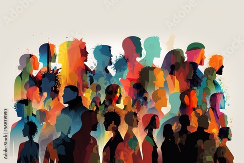 The Pulse of the Crowd: An Abstract Vector Illustration