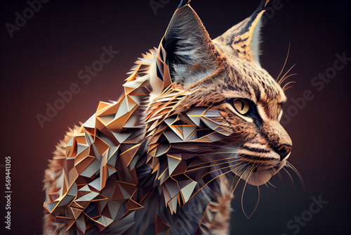 Beautiful abstract geometric lynx concept