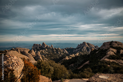 Landscape of the mountains of montserrat, catalonia, spain