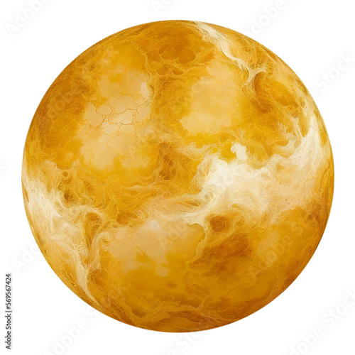 Venus planet isolated on transparent background cutout