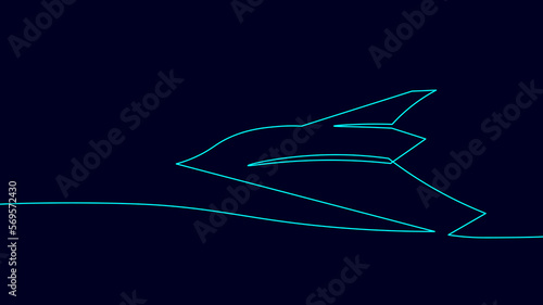 One continuous line combat drone low poly concept. Unmanned military aerial vehicle battlefield UAV target acquisition. War drone airplane army strikes conflict vector illustration