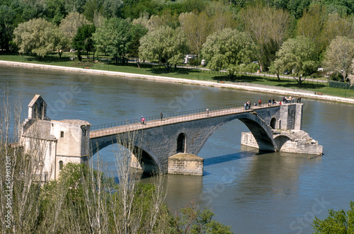 Pont d'Avignon, Pont Saint Bénézet, Fleuve le Rhone, Patrimoine Mondial par l'Unesco,, Villeneuve lès Avignon, 84, Vaucluse, France