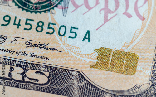 close up of ten American dollars