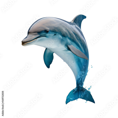 dolphin on a transparent background png isolated Generative Ai