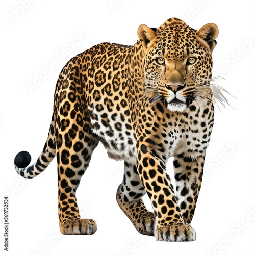 leopard on a transparent background png isolated Generative Ai