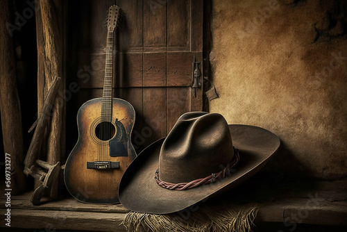 chapeu e violão musica sertaneja cowtry 