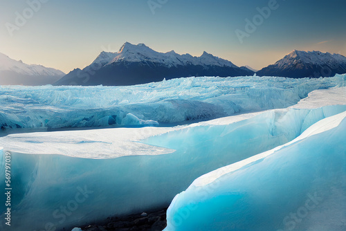Wallpaper of massive arctic glacier landscape. Generative ai