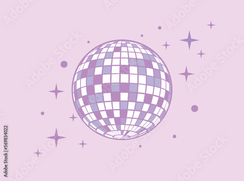 Disco ball Vector icon Disco ball Vector icon Disco ball Vector icon. Party. Dj. Night Club. Mirror glitter disco ball.