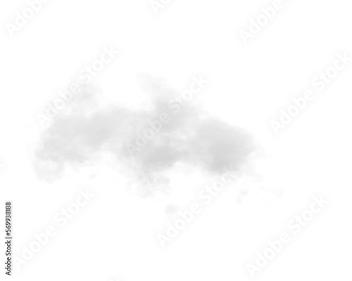 single white cloud with transparent background 