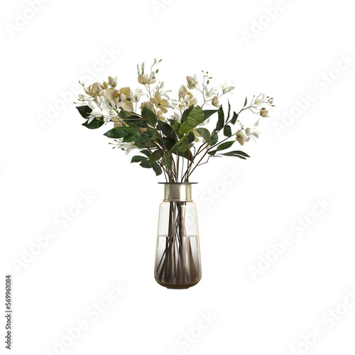 3d illustration of flower vase isolated on transparent