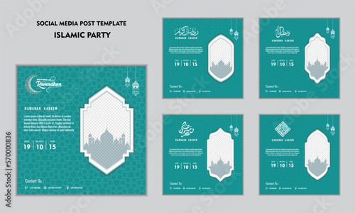 Set of social media post template for ramadan kareem and Good for and good for another islamic party