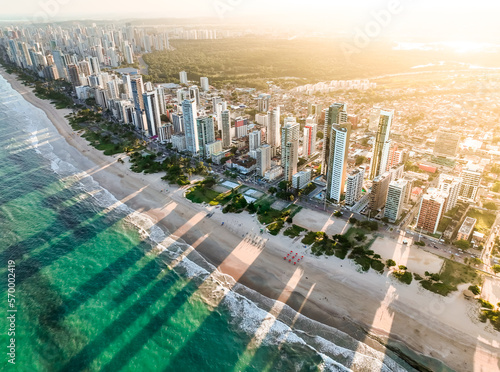 aerial photo with drone of the city of Recife in Pernambuco Brazilt