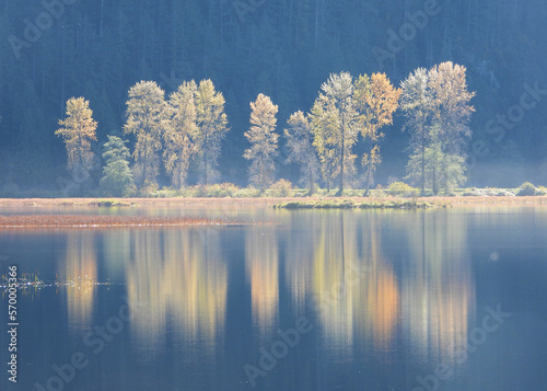 Rhapsody of autumn colors reflected in the lake