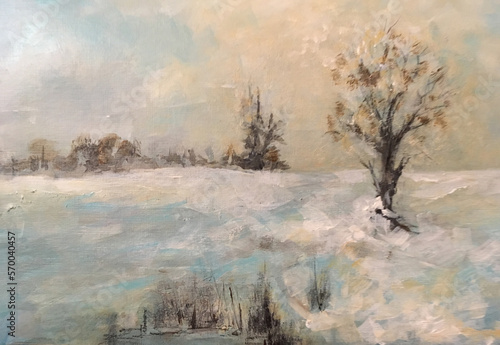 Snowy landscape with trees