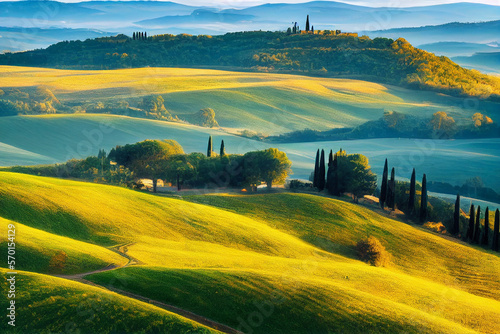 Wallpaper of tuscany landscape. Generative ai