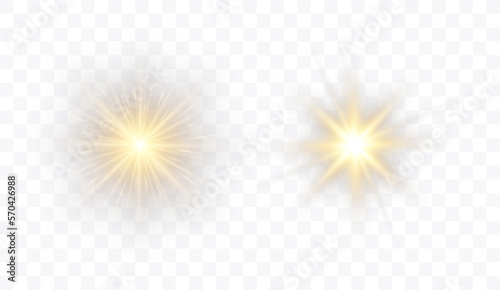 Set of Shine glowing stars. Vector Golden Sparks isolated.