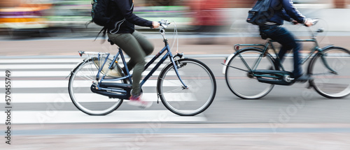 bicycle riders on a city street