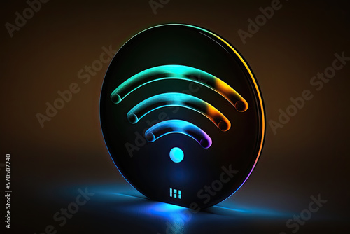 Colorful Wireless and wifi icon. Wi-fi signal symbol. Internet Connection. generative ai