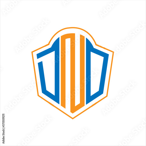 DNO letter logo design. DNO creative initials letter logo concept. DNO monogram shield letter logo design. 
