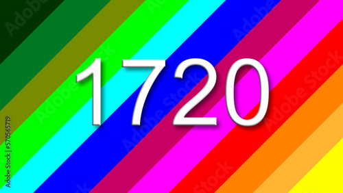 1720 colorful rainbow background year number