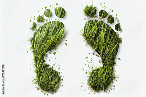 Ökologischer Fußabdruck als Symbol für Umweltbewusstsein und eine grüne Zukunft - Generative Ai