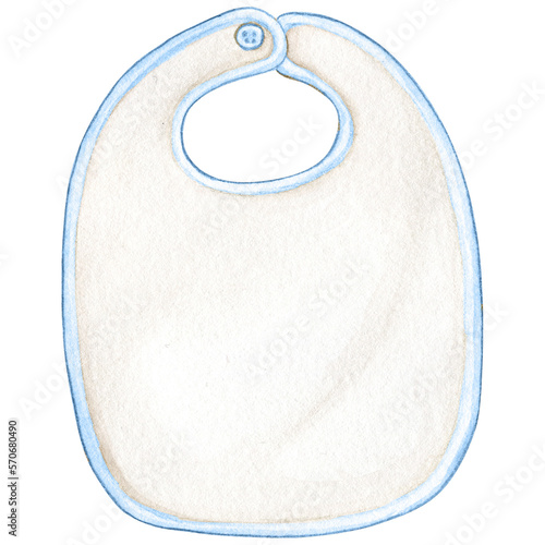 Watercolor baby bib illustration