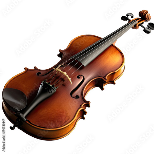 Violin Design Elements Isolated on Transparent Background: A Graphic Design Masterpiece with Clear Alpha Channel for Overlays in Web Design, Digital Art, and PNG Image Format (generative AI)