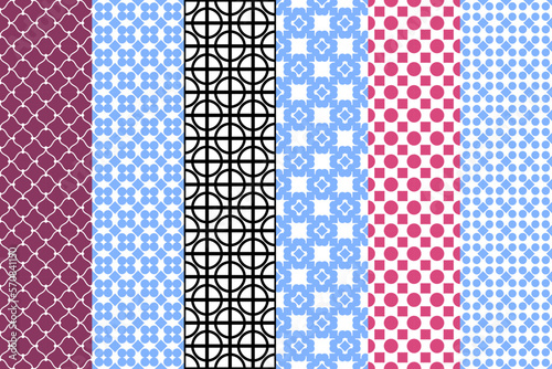 Classic seamless set of pattern design fashion in abstract style. Elegant abstract background. 