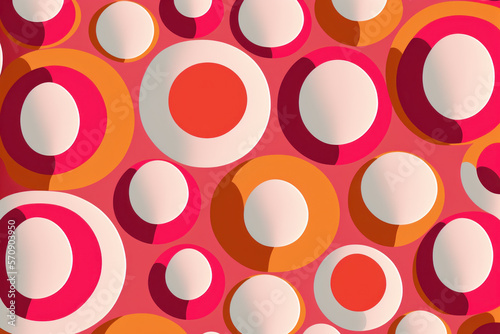 Fondo 2d abstracto circulos, colores pastel, estilo 60s, creado con IA generativa