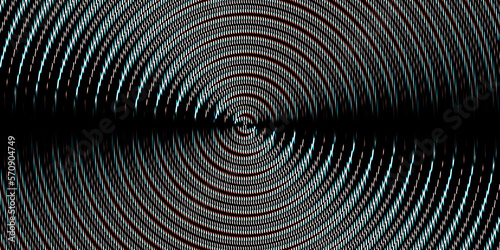 Blue red black fresnel lens pattern. Spotlight glass art texture. Projector lens background creative. Searchlight striped circles screen optical. Lamp flare glow.