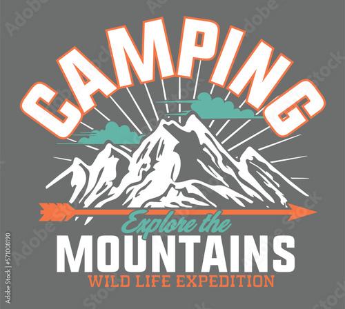 Mountains graphic print design for t shirt and others. 