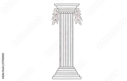 Columna griega ilustración vector, creado con IA generativa