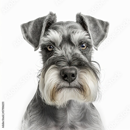 miniature schnauzer dog with Generative AI