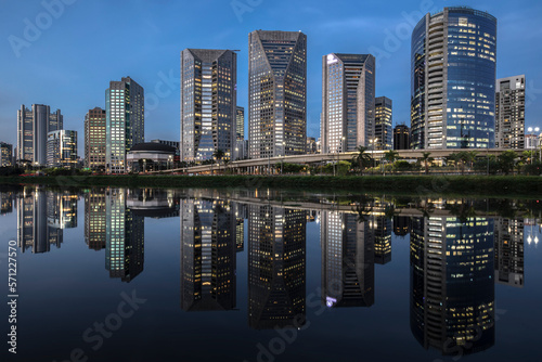 City skyline in Marginal Pinheiros, Sao Paulo, Brazil