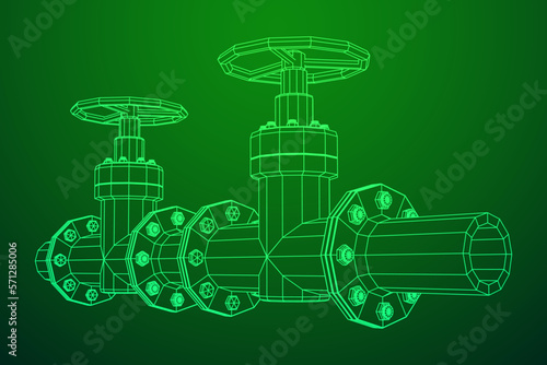 Oil pipeline with valve business concept