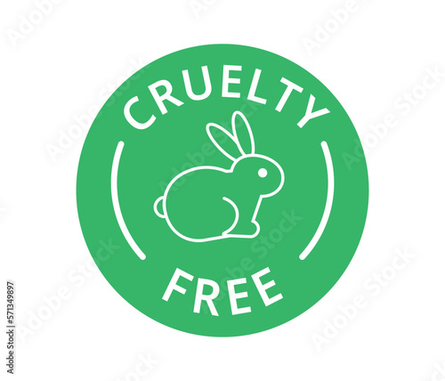 Green version of cruelty free symbol rabbit. 