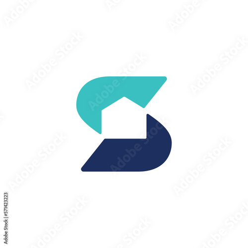 s letter house logo vector icon illustration