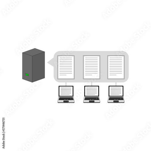 vector illustration of virtualization server