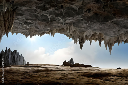 AI generated image of the inside of a cave
