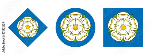 yorkshire flag icon set. PNG