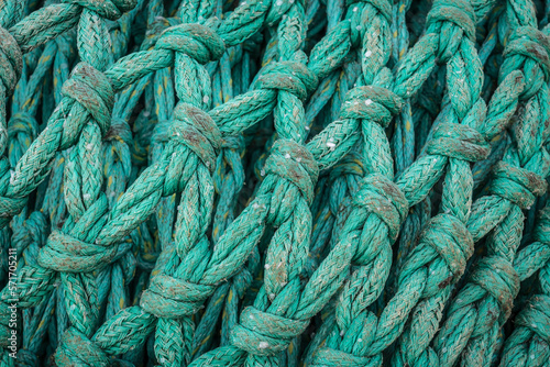 detail of a weathered trawler fishing net