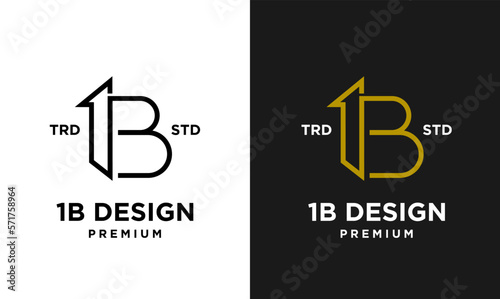 1B IB 13 Design icon letter initial logo simple minimal