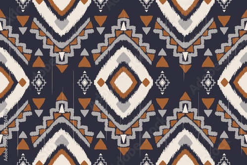 Ikat African pattern. Illustration African aztec tribal motif geometric shape seamless pattern ikat style. Ethnic tribal pattern use for fabric, textile, home decoration elements, upholstery, wrapping