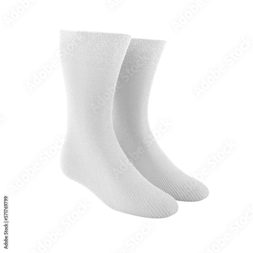 White socks transparent object mockup without shadow