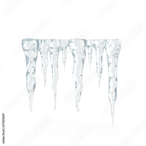 icicles on a white background