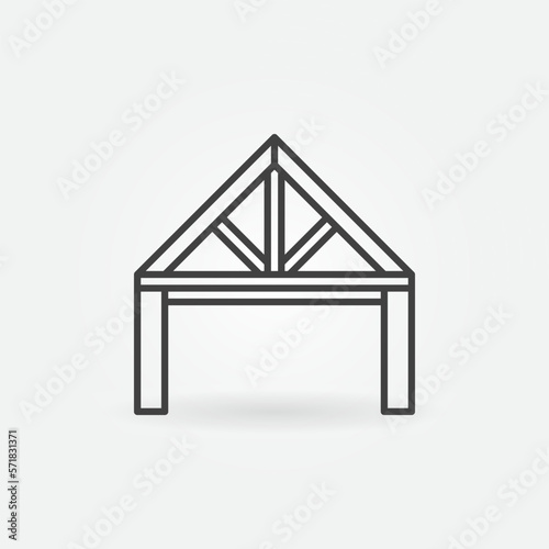 Roof Truss System vector concept minimal linear icon