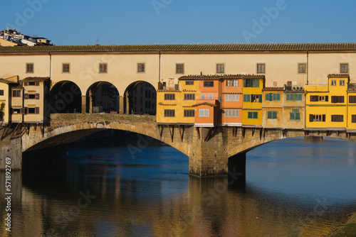 Detail of Ponte Vecchio ("Old Bridge") in Florence, Italy