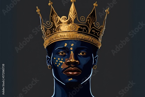 Black skin king created with Generative AI 